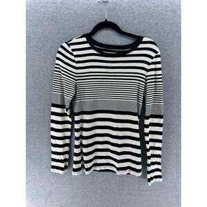 Old Navy Women's sz M Striped Long Sleeve Shirt 100% Cotton
